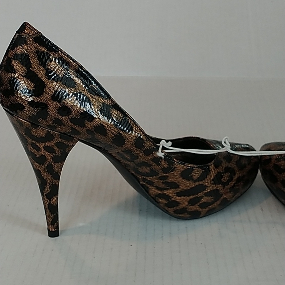 Steve Madden Patent Leather Animal Print Stiletto Platform Heel 👠 7.5 - Picture 6 of 9